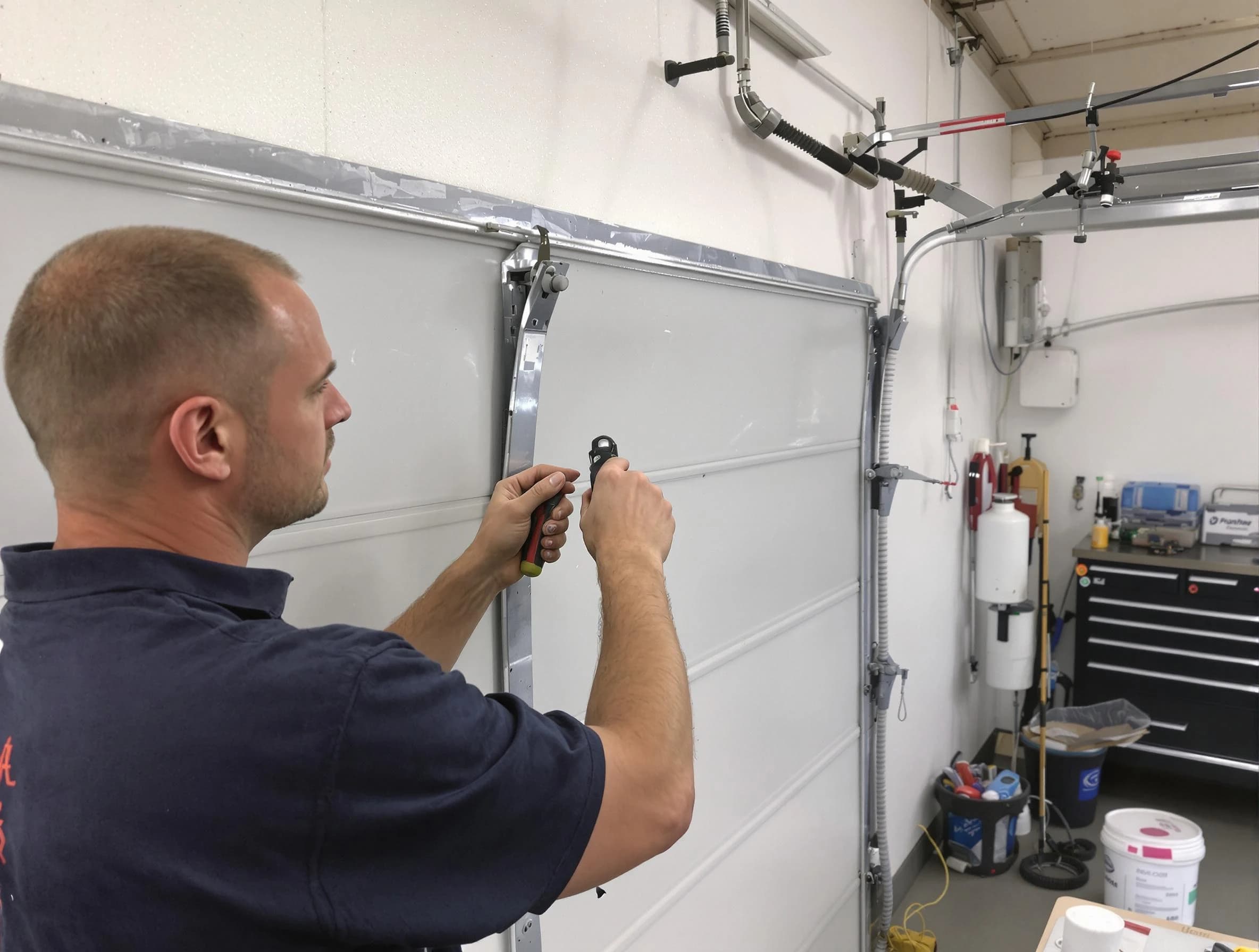 Before and after garage door dent repair by Scottsdale Garage Door Repair in Scottsdale