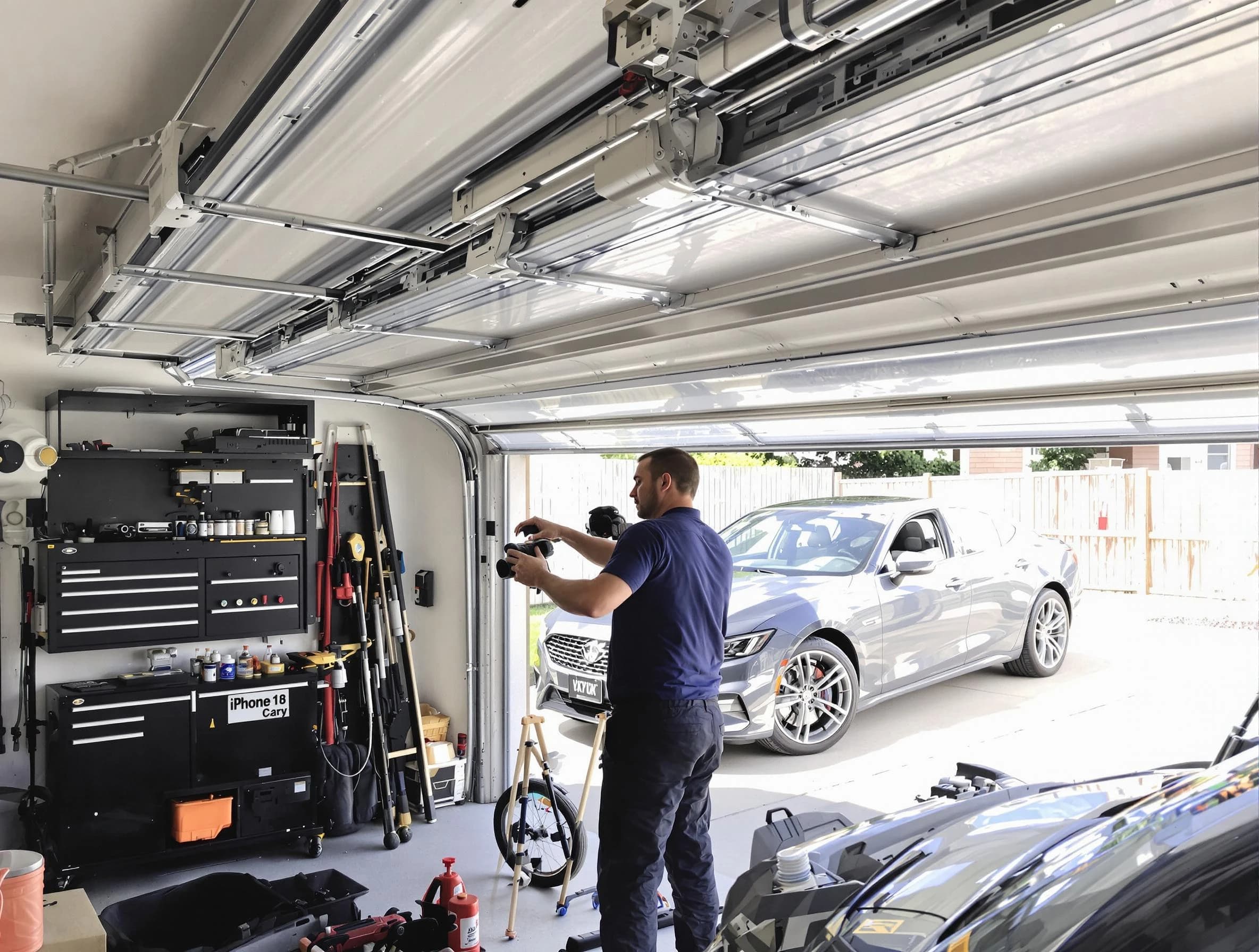 Scottsdale Garage Door Repair technician fixing noisy garage door in Scottsdale