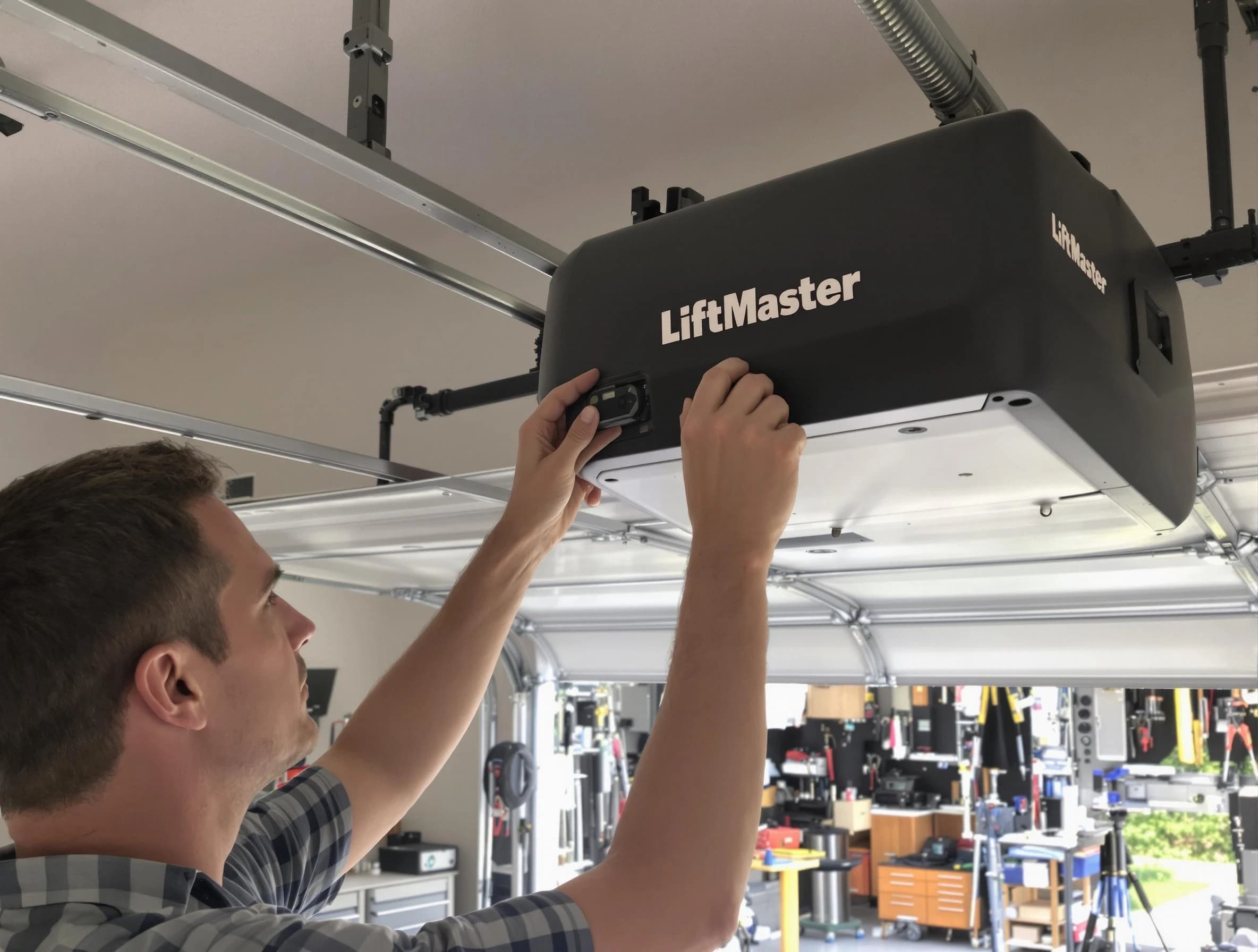 Scottsdale Garage Door Repair technician repairing garage door opener in Scottsdale
