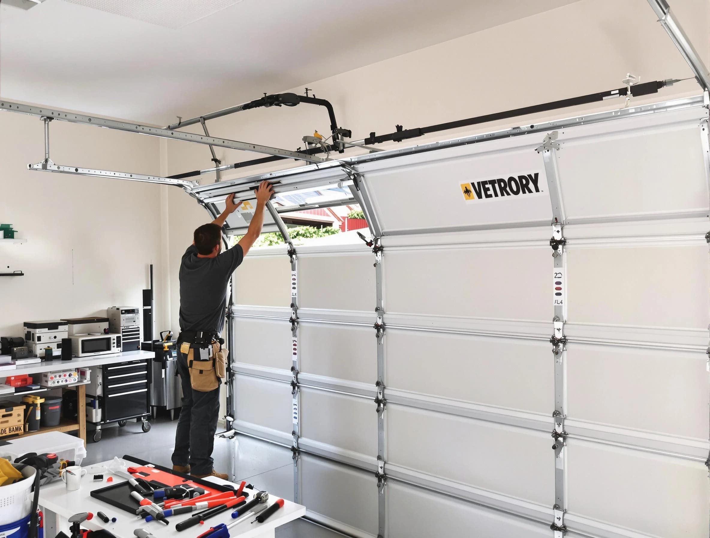 Scottsdale Garage Door Repair technician performing section replacement in Scottsdale