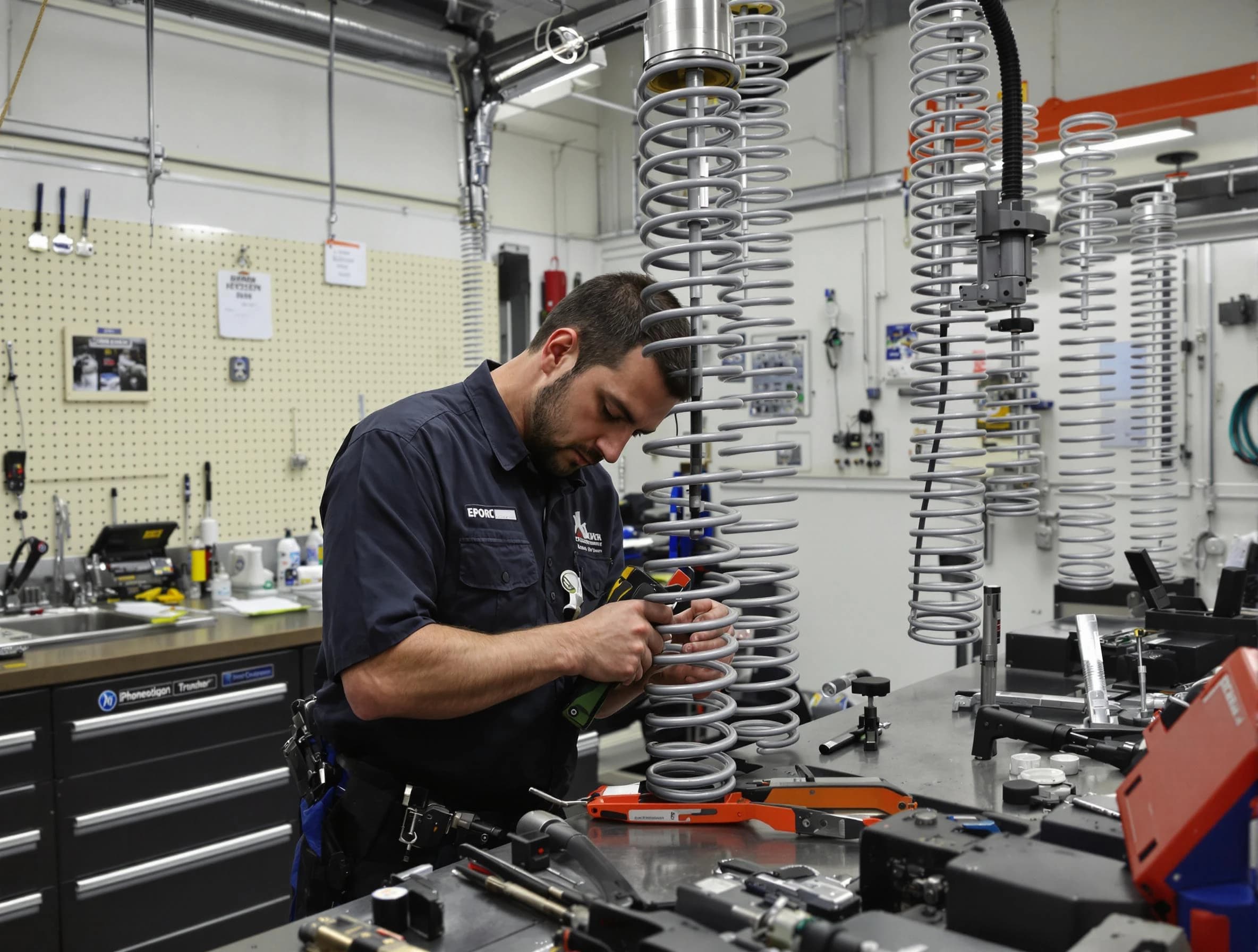 Scottsdale Garage Door Repair technician performing spring repair in Scottsdale