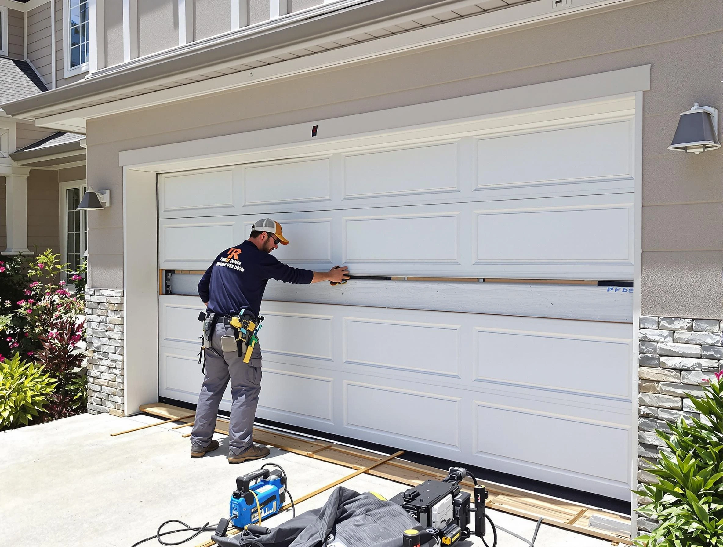 Scottsdale Garage Door Repair team performing complete garage door replacement at Scottsdale residence
