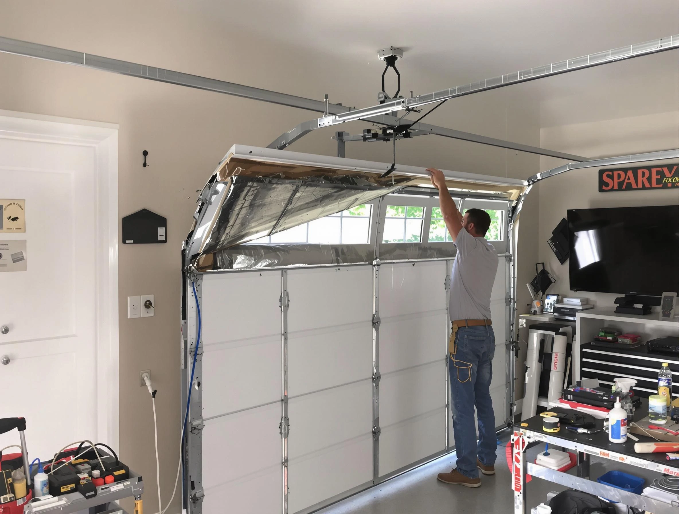 Garage door section replacement by Scottsdale Garage Door Repair in Scottsdale